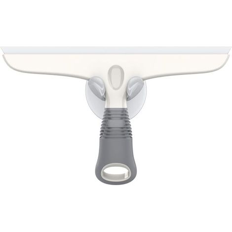 Raclette en silicone avec ventouse. Raclette multifonctionnelle pour vitres, vitres de voiture, portes de douche et salles de bain. Blanche et grise.