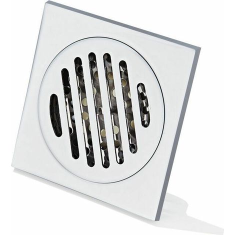 Grille de douche carrée anti-cheveux, drain en acier inoxydable épais, 100x100 mm – DELKEVIC