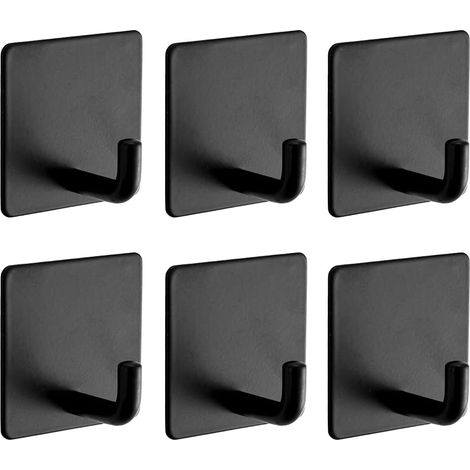 Piezas Gancho Adhesivo de Acero Inoxidable, Ganchos de Puerta Gancho de Pared de Baño, Gancho de Toalla Autoadhesivo para Toallero, Gancho Adhesivo para Cocina de Baño (1/5)