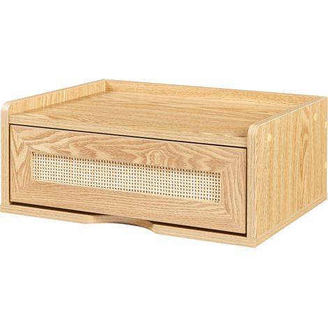Estantería de diseño atemporal para salón/dormitorio mueble de almacenaje de pared 40 x 30 x 17 cm efecto roble con aspecto de ratán 030011259 (1/4)
