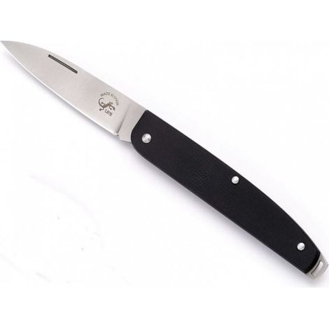 Couteau à salamandre, lame en acier inoxydable de 7,5 cm, longueur ouverte de 17,5 cm, manche G10, fermeture du piston, 305221