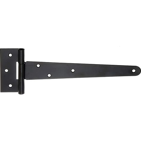 Penture Anglaise - 1 Pièce - Acier Laqué Noir - Charnière Robuste 90x40mm - Portes Bois et Celliers - 248x46 mm (1/4)