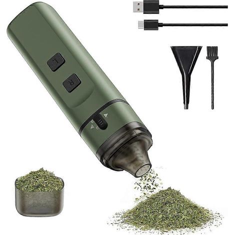 Broyeur à herbes électrique automatique portable, broyage par simple pression d'un bouton, capacité de broyage maximale de 1,5 gramme, broyeur à épices sèches automatique, écologique. (1/5)