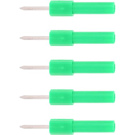 Aiguille de test de diagnostic par perforation isolée à 5 pièces, fiche banane de 4 mm, pour utilisation avec un multimètre, verte. (1/5)