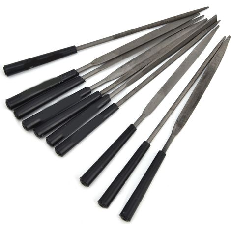 Ensemble de mini limes aiguilles en acier au carbone, limes à une seule face pour le lissage des métaux, modules 3 x 140 mm (1/5)