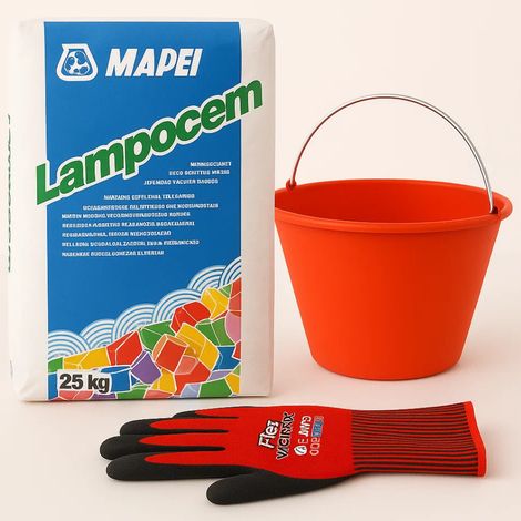 Kit ancoraggi rapidi riparazioni cemento rapido 25 kg guanti xl secchio d 36 cm (1/5)