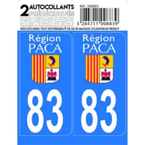 Autocollant departement 83 - VAR -x2-