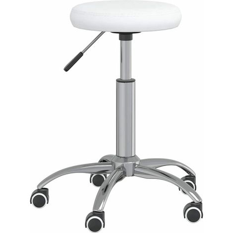 vidaXL Silla de comedor de cuero sintético blanco (1/5)