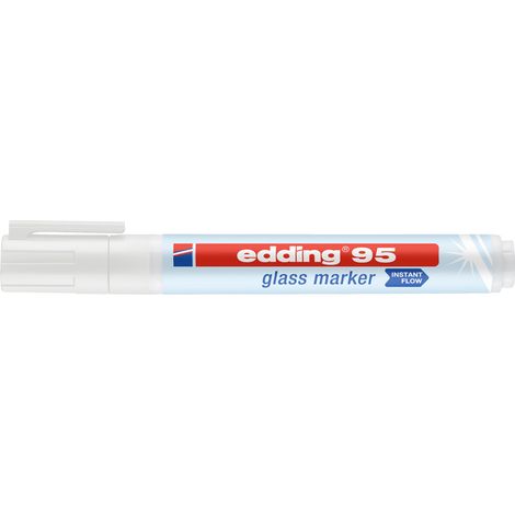 Pennarelli in vetro Edding - Bianco - Punta rotonda 1,5-3 mm - Per pezzo (1/5)