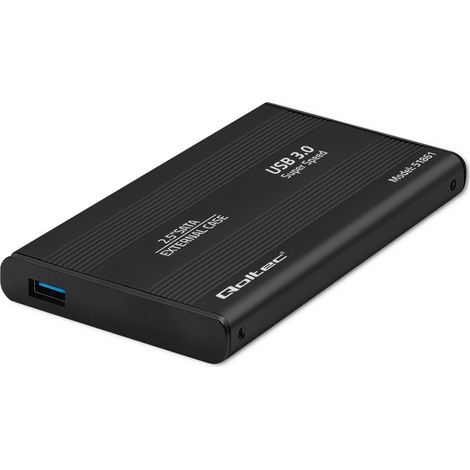 Case Qoltec Case per HDD e SSD SATA3 da 2,5" USB 3.0 Nero (1/5)