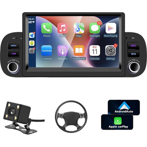 Autoradio 2013-2020 Radio Android, Écran 7" Poste Radio Voiture Bluetooth Stéréo, FM Navigation GPS USB Caméra Arrière Micro Lecteur Multimédia (1/5)