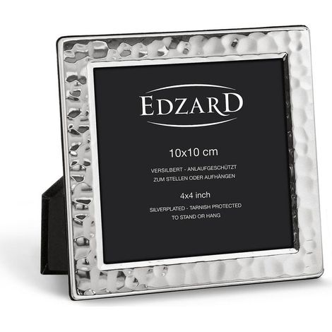 Cadre Photo Carré 10 x 10 cm en Plaqué Argent avec Protection Anti-Ternissement - PANGIVO (1/5)