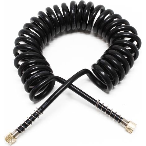 Wiltec Tubo a spirale per collegamento aerografo compressore, 3 m con attacco 2x 9,51 mm (1/8")