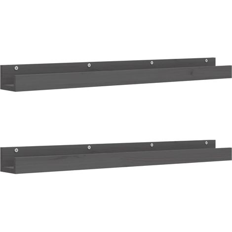 Maison Exclusive - Wandregale 2 Stk. Grau 110x12x9 cm Massivholz