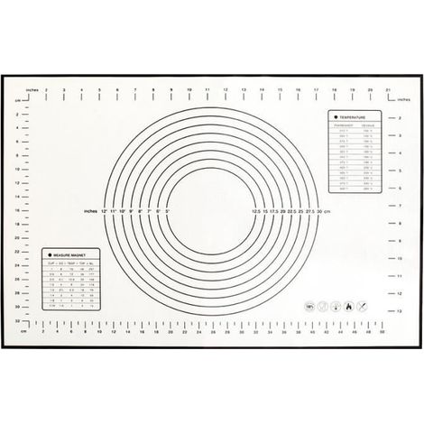 Grand Tapis de Cuisson en Silicone Anti-adhésif Tapis de pâte avec mesure (60 x 40 cm) Anti-Adhérent Feuille de Cuisson en Silicone (1/4)
