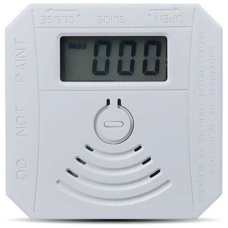 Détecteur de gaz Détecteur de fumée de monoxyde de carbone combiné Détecteur de fumée CO à piles avec écran d'affichage LED Flash Alarme sonore Motif d'avertissement sonore blanche