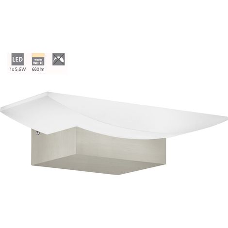 Eglo LED Wandleuchte Metrass nickel-matt 10,5 x 20 cm warmweiß Wandleuchten (1/5)