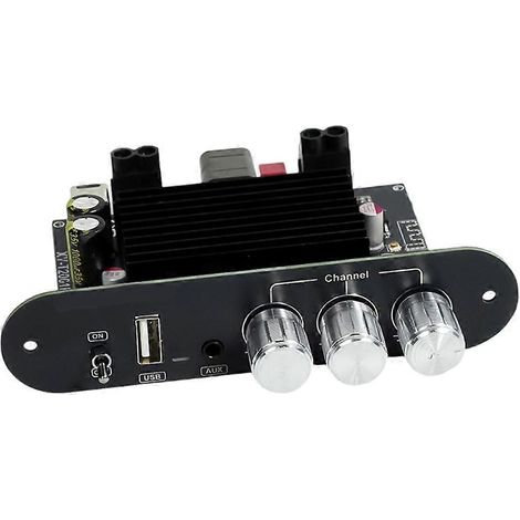 Carte d'amplificateur numérique T2001P 200 W avec puce TPA3221, Bluetooth, AUX, prise en charge des clés USB et contrôle via application USB, alimentation CC 12-30 V. (1/5)
