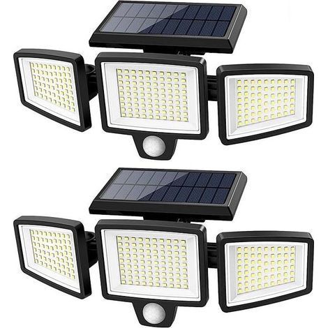 Neue smarte Solarleuchte mit Bewegungsmelder, Außenbeleuchtung für Garten, Wandleuchte für Eingang und Garten, wasserdicht, energieeffizient, 210 LEDs, alles in einem (1/5)