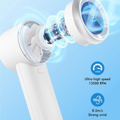 1 pièce. Couleur : Noir. Matériau : ABS. Mini ventilateur à turbine haute vitesse, compact et portatif, avec cordon pour une utilisation en extérieur.