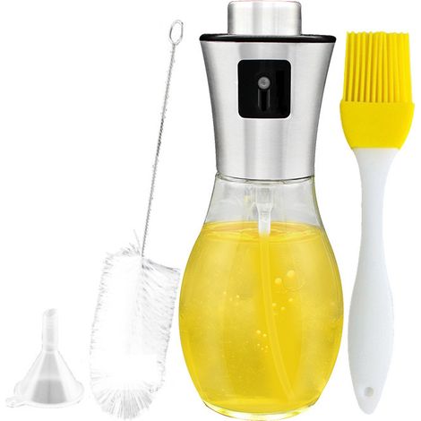Flacon pulvérisateur de 200 ml, flacon pulvérisateur, vaporisateur de vinaigre, vaporisateur transparent, flacon en verre à gâchette avec entonnoir pour la cuisine, les salades, les grillades et les p (1/5)