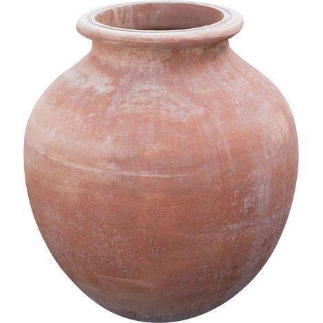 Orcio in terracotta toscana 95x100x95 cm Vaso alto da esterno Fioriera da giardino Made in Italy Giara in terracotta liscia