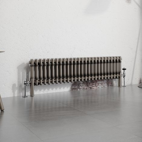 Warmehaus Traditional Radiator Raw Metal 300x1190mm Double Column (1/5)