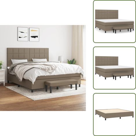 Boxspringbett mit Matratze Taupe 180x200 cm Stoff - Boxspringbett - Doppelbett - Bettenrahmen - Schlafsystem - Liegekomfort (1/5)