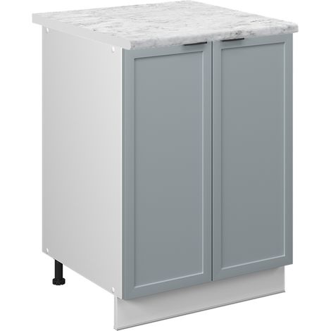 Meuble bas de cuisine Fame-Line, Bleu clair-gris, 60 cm , PT Marbre, Vicco