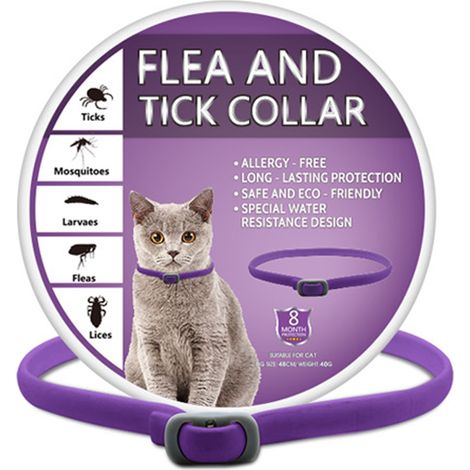 Collier Anti Puces - Pour Chat - Résistant À L Eau - À Base D Huiles Essentielles Naturelles - Réglable - 1 Pièce (1/5)