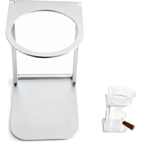 Plateau ou support à café portable et pliable en aluminium, idéal pour les cafetières, les filtres, le camping, la cuisine ou le bureau.-AquaForge (1/5)