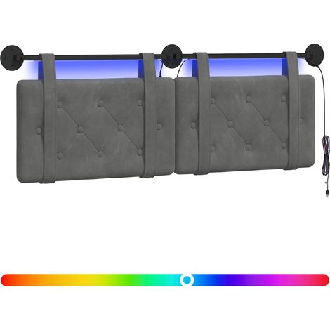 Maison Exclusive - Hängendes Kopfteil Mit LED Licht Dunkelgrau Sa