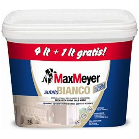 IDROPITTURA MAX LAVABILE SUBITO BIANCO 5 L BIANCO OPACO - 1 pezzo