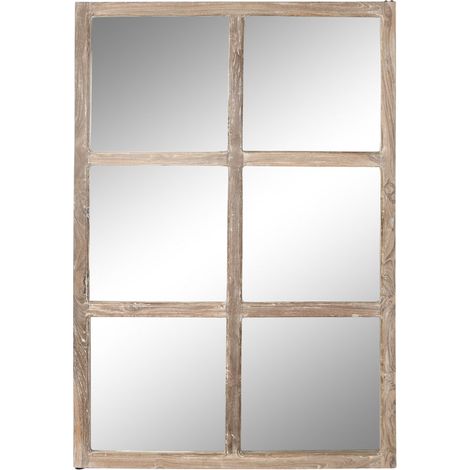 Espejo Madera Reciclada Teca 80X4X120 Ventana (1/4)
