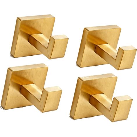 4-Piece Bathroom Towel Rack with Hooks (GOLD) (1/5)