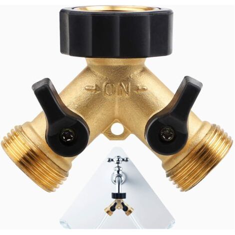 Distributeur en Y à 2 Voies pour Un Raccordement d'eau g 3/4 en Laiton, pour Tuyaux d'alimentation (1/5)