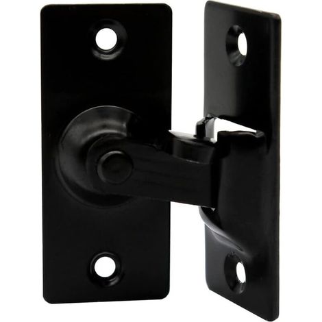 Serrure de porte en acier inoxydable à angle droit à 90 degrés, utilisée pour les clôtures en bois, les portes et fenêtres, les portes coulissantes (black)-DOU