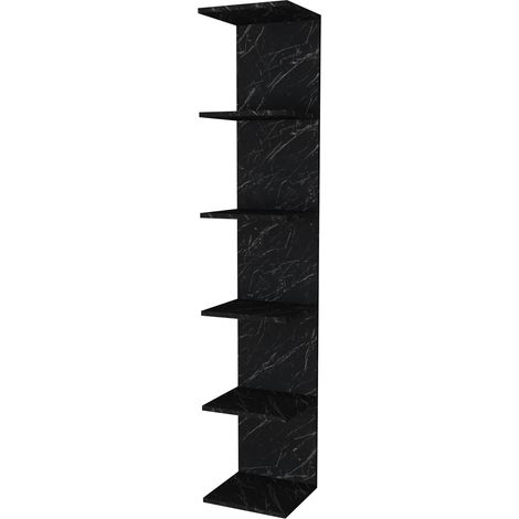 Estante de pared Surahammar de 6 niveles 180 x 34,5 x 30 cm mármol negro 030007062 (1/2)