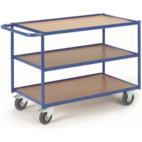 Rollcart Tischwagen mit 3 Etagen im Buchendekor 790x490mm