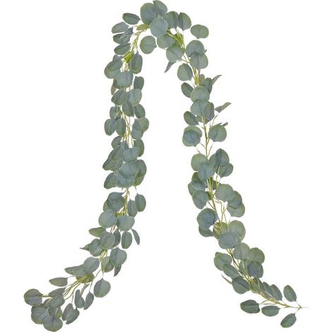 Künstliche Eukalyptusgirlande aus Rayon, Eukalyptusblättern und Rattan, handgefertigt, grüne Dekoration für Hochzeitsbögen und Wanddekorationen (1/5)