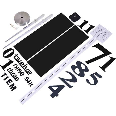 Horloge murale sticker DIY acrylique noir chiffres modernes design élégant décoration intérieure tendance facile à poser (1/5)