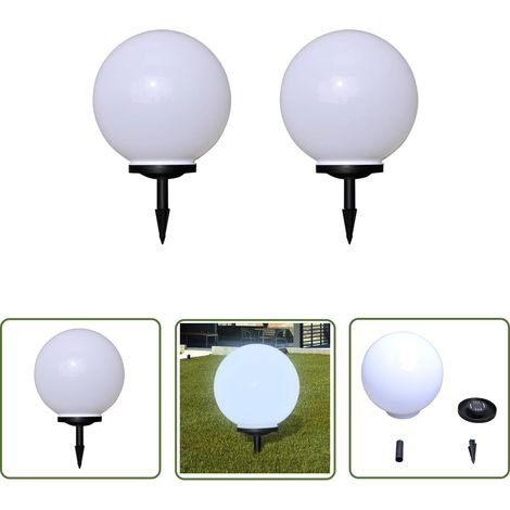 The Living Store Wegeleuchten 2 Stk. LED 40 cm mit Erdspieß - LED Solarleuchte - Gartenleuchte - Outdoor Beleuchtung - Wegleuchtern - Terrasse Beleuchtung (1/5)