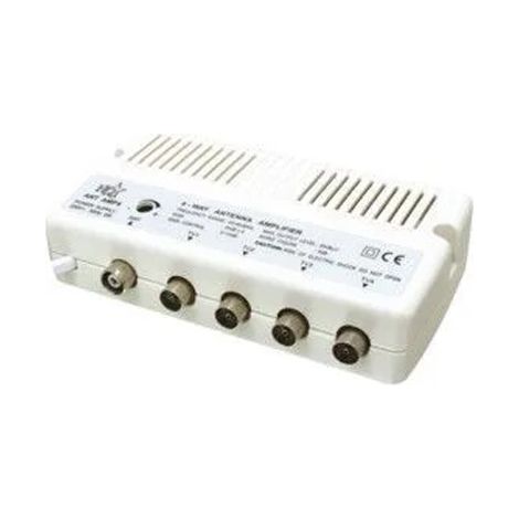 Amplificateur TV UHF/VHF 1 entrée 4 sorties – Gain 20 dB – Plage 40-862 MHz – Pour installations multi-connectées – Antenne terrestre – M-E