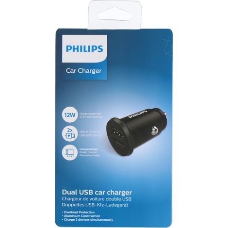 Philips Chargeur Noir H4.5xl2.5xL2.5cm (1/4)