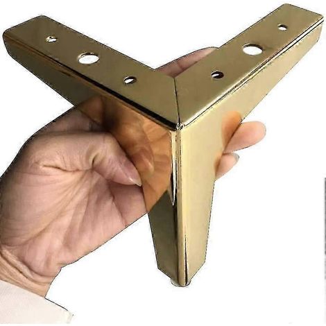 Pieds de canapé en métal, pieds de rechange pour meubles, embouts de canapé dorés, triangulaires robustes, 13 cm (1/5)