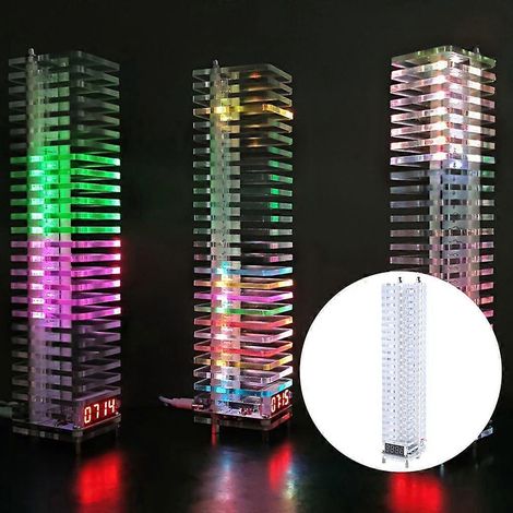 Tour lumineuse à spectre LED réactive au son, visualiseur coloré, colonne vocale (1/4)