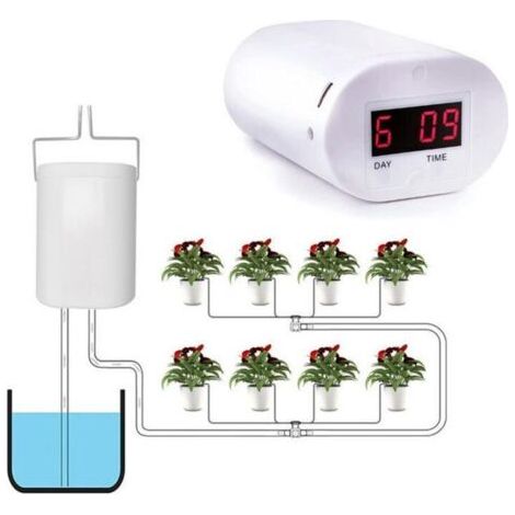 Pr 8 tête automatique pompe d'arrosage contrôleur fleurs plantes maison arroseur goutte à goutte dispositif d'irrigation pompe minuterie système outil de jardin (1/4)