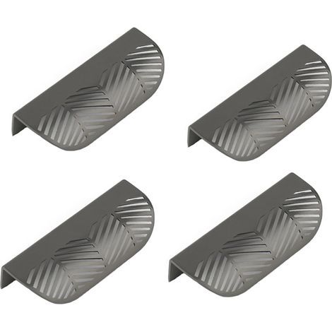 4pcs Forme des Feuilles Cabinet Pulls Laiton Doré Poignées De Meubles De Cuisine Porte De Cuivre Tirettes De Tiroir,(Gris) (1/5)
