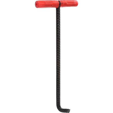 Lève-couvercle d'égout, crochet de couvercle de regard de 45 cm, crochet de levage, crochet de couvercle de regard en fer, crochet de traction pour boucher, noir (1/5)