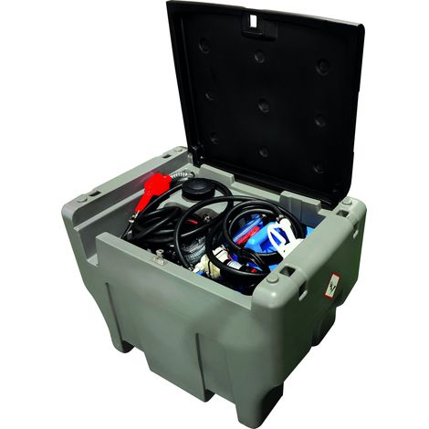 Cuve de ravitaillement mixte fuel/AdBlue 12V 400L – Débit 40 l/min fuel – Débit 17 l/min AdBlue – Passage pour fourches de manutention – Sodilub
